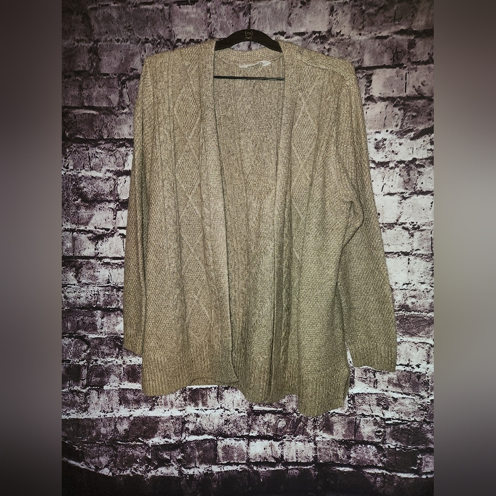 Market and Spruce Tan Henry Heritage Cable Knit Cardigan sz XL